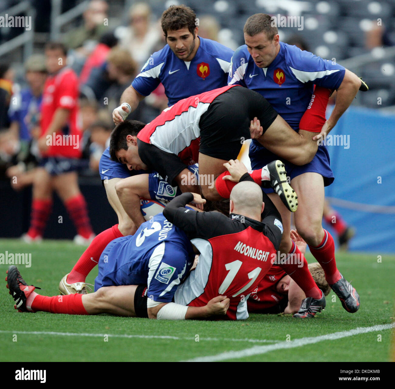 10 février 2007 - San Diego, Californie, USA - Rugby, sept-man, version IRB Sevens World Series, au Petco Park. Match # 16, France vs Canada. (Crédit Image : © Jim Baird/SDU-T/ZUMA Press) RESTRICTIONS : LA et le comté d'Orange de l'homme Documents OUT ! USA et de l'homme dehors ! Tabloïd Banque D'Images