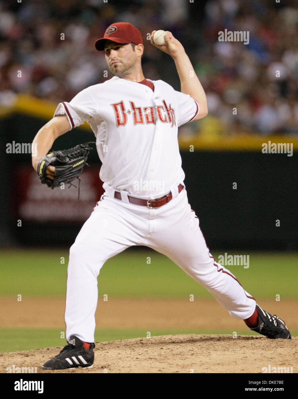 13 juillet 2007 : pitcher Arizona Diamondbacks Doug Davis sur la butte contre les San Diego Padres à Chase Field à Phoenix, Arizona. Les Diamondbacks défait les Padres 8-3 (Image Crédit : © Max Simbron/Cal Sport Media) Banque D'Images