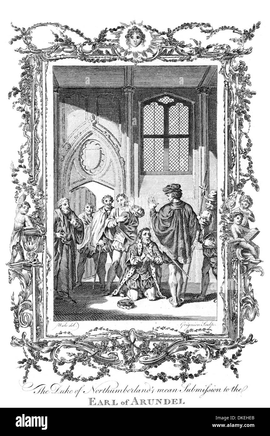 Le duc de Northumberland signifie la soumission à la 19e comte d'Arundel Henry Fitz Alan Banque D'Images