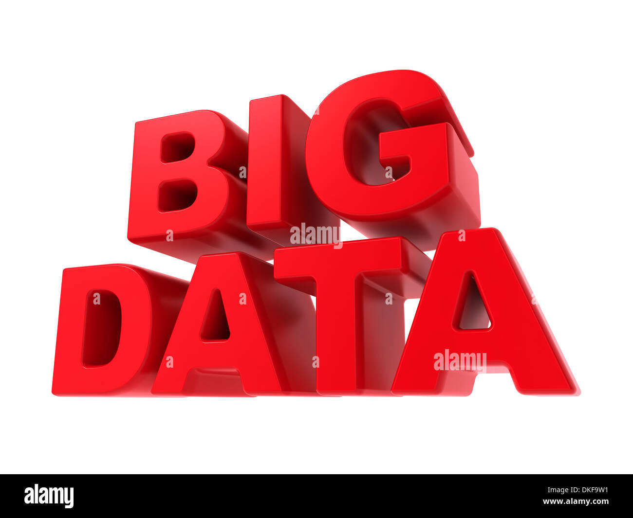 Big Data - texte rouge isolé sur blanc. Banque D'Images