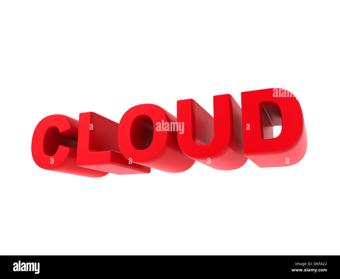 Cloud - texte rouge isolé sur blanc. Banque D'Images
