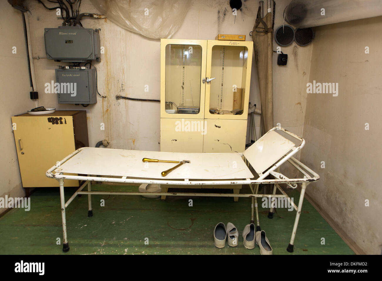 Musée de l'espionnage à l'hôtel Jalta. Le métro de l'hôtel Prague République tchèque, salle d'urgence, bunker nucléaire Banque D'Images