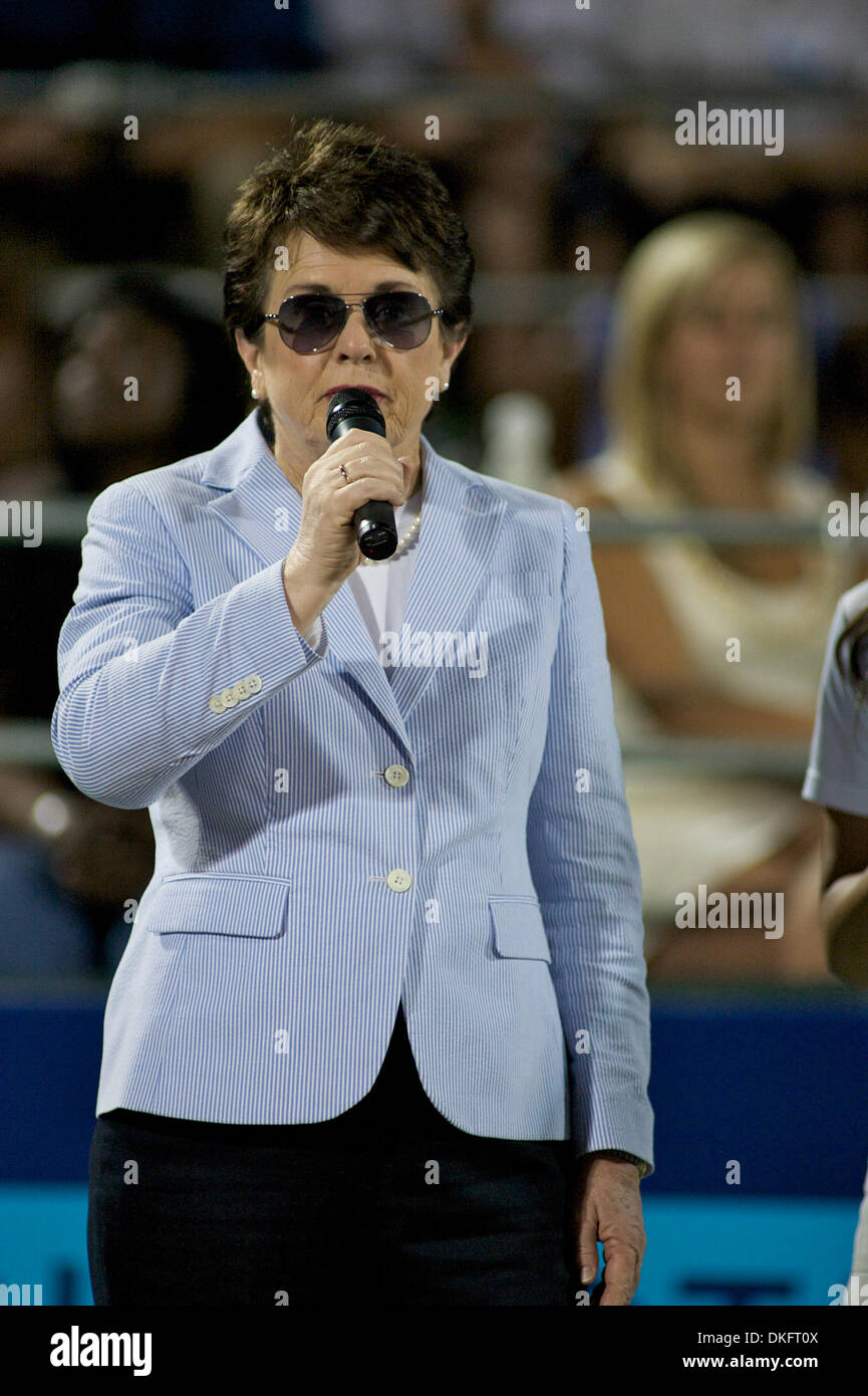 Jul 14, 2009 - Washington, District de Columbia, Etats-Unis - Taem Cofondateur de tennis Billie Jean King des USA au cours de la World Team Tennis événement à Kastle Stadium à Washington D.C. Banque D'Images