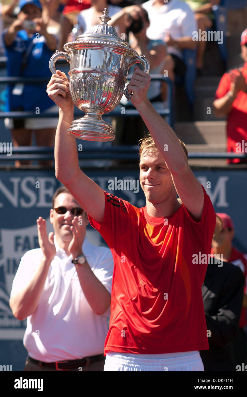 2 août 2009 - Westwood, Californie, États-Unis d'Amérique - Sam Querrey après avoir remporté la finale de la Tennis Open. (Crédit Image : © Brandon Parry/global/ZUMAPRESS.com) Southcreek Banque D'Images