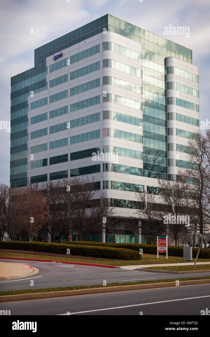 Ce bâtiment à Columbia, Maryland, héberge tous les ordinateurs exécutant la loi sur les soins abordables (Obamacare) site web. Banque D'Images
