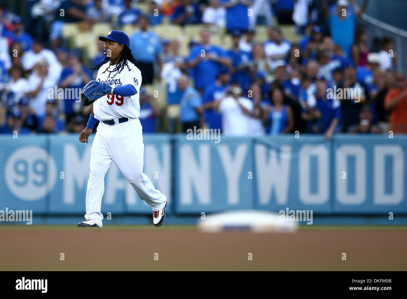 Jul 16, 2009 - Los Angeles, Californie, USA - Los Angeles Dodgers Manny Ramirez fait son retour à l'Mannywood article de Dodger Stadium contre les Astros de Houston au retour du son 50 l'interruption de la partie. Battre les Astros 3-1 Dodgers. (Crédit Image : © Tony Leon/global/Southcreek ZUMA Press) Banque D'Images