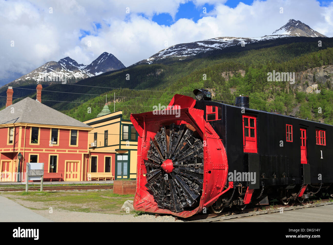 White Pass Railway, Skagway, Alaska, États-Unis d'Amérique, Amérique du Nord Banque D'Images