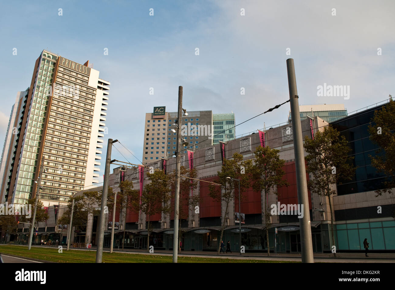 Le centre commercial Diagonal Mar et Hôtel Barcelona Princess, Av Diagonal, Barcelone, Catalogne, Espagne Banque D'Images