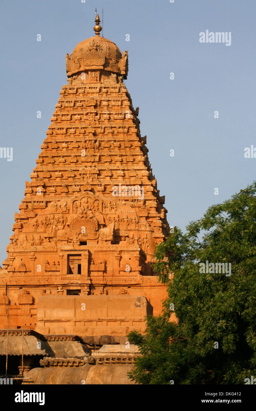 Brihadishvara temple (le Grand Temple), Thanjavur (Tanjore), UNESCO World Heritage Site, Tamil Nadu, Inde, Asie Banque D'Images