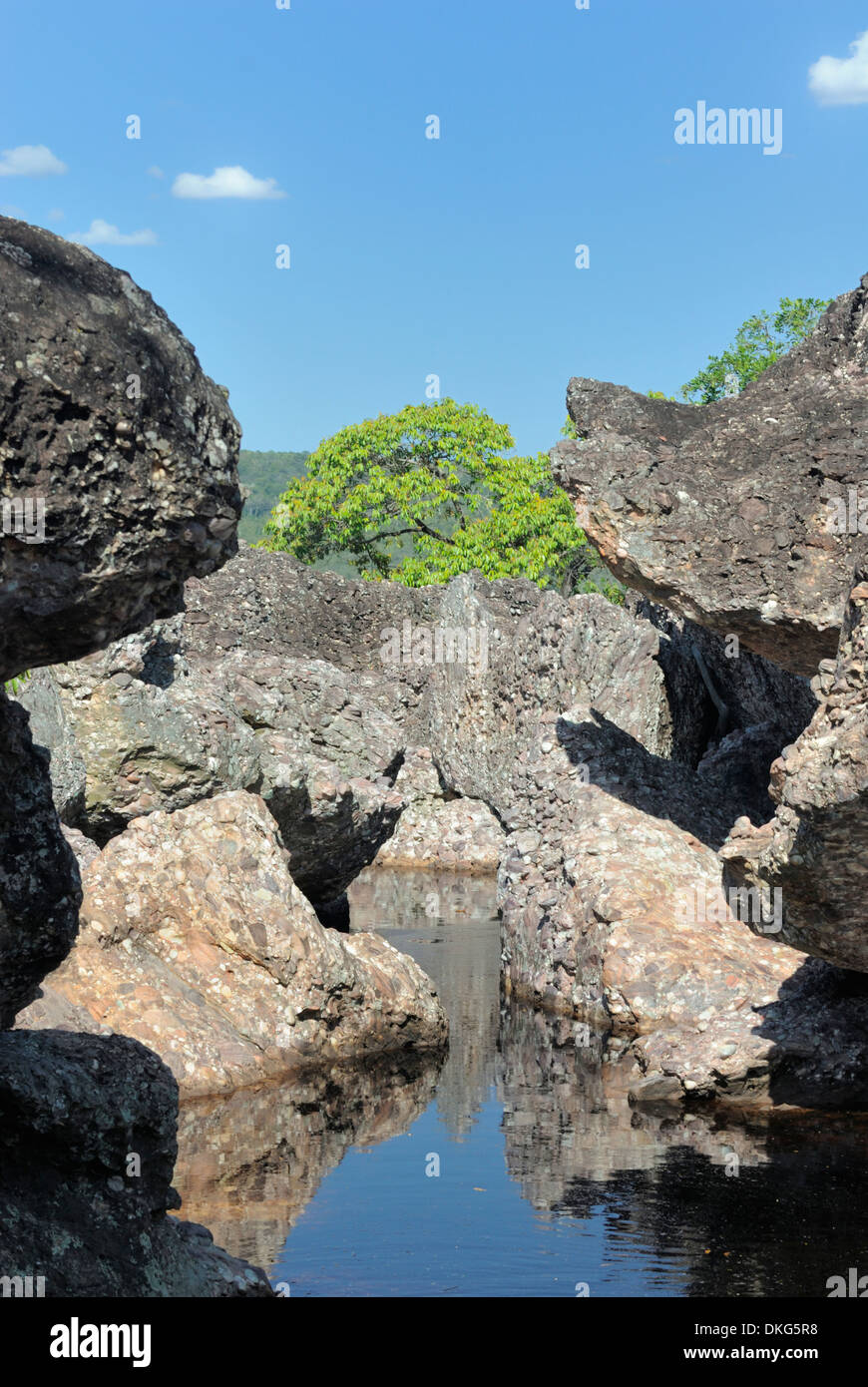 Parque Nacional de Chapada Diamantina, Lencois, Bahia, Brésil : Rio Lençois. Banque D'Images