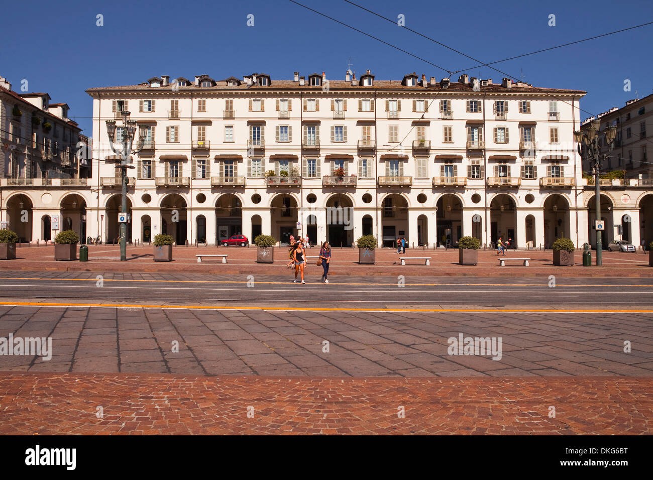 Piazza Vittorio Veneto dans la partie ancienne de Turin, Piémont, Italie, Europe Banque D'Images