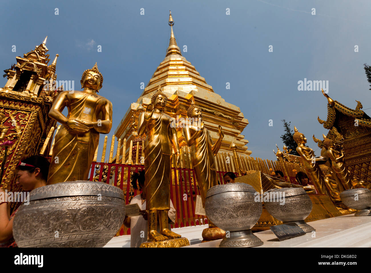 Temple Wat Phra That Doi Suthep, Chiang Mai, Thaïlande, Asie Banque D'Images