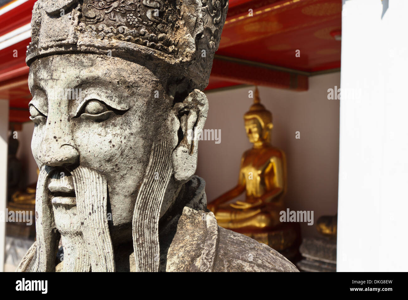 Statue in temple Wat Pho, Bangkok, Thailande, Asie Banque D'Images