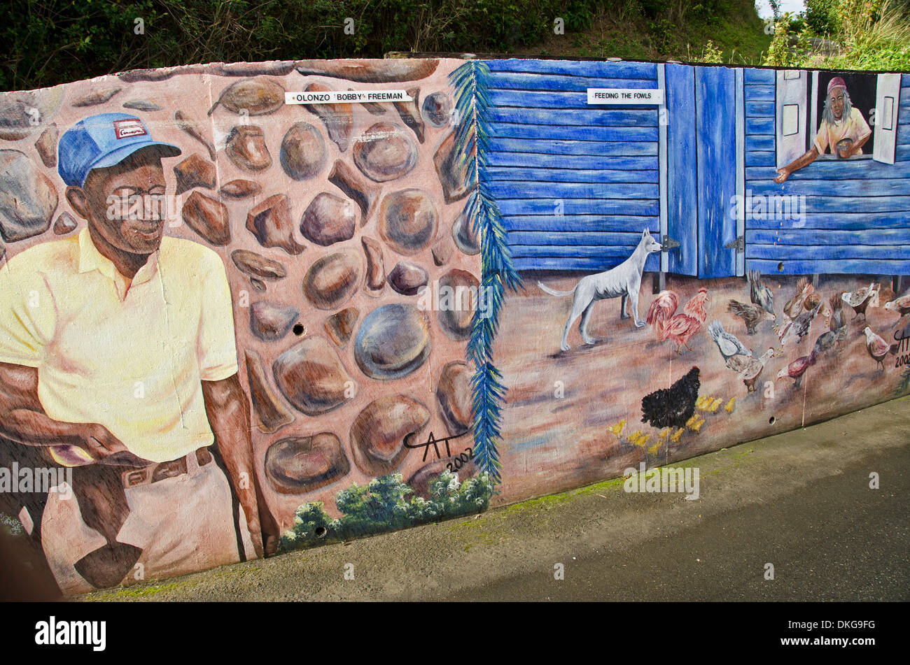 Les graffitis, Road Town, Tortola, Petites Antilles, dans les Caraïbes, l'Amérique Banque D'Images