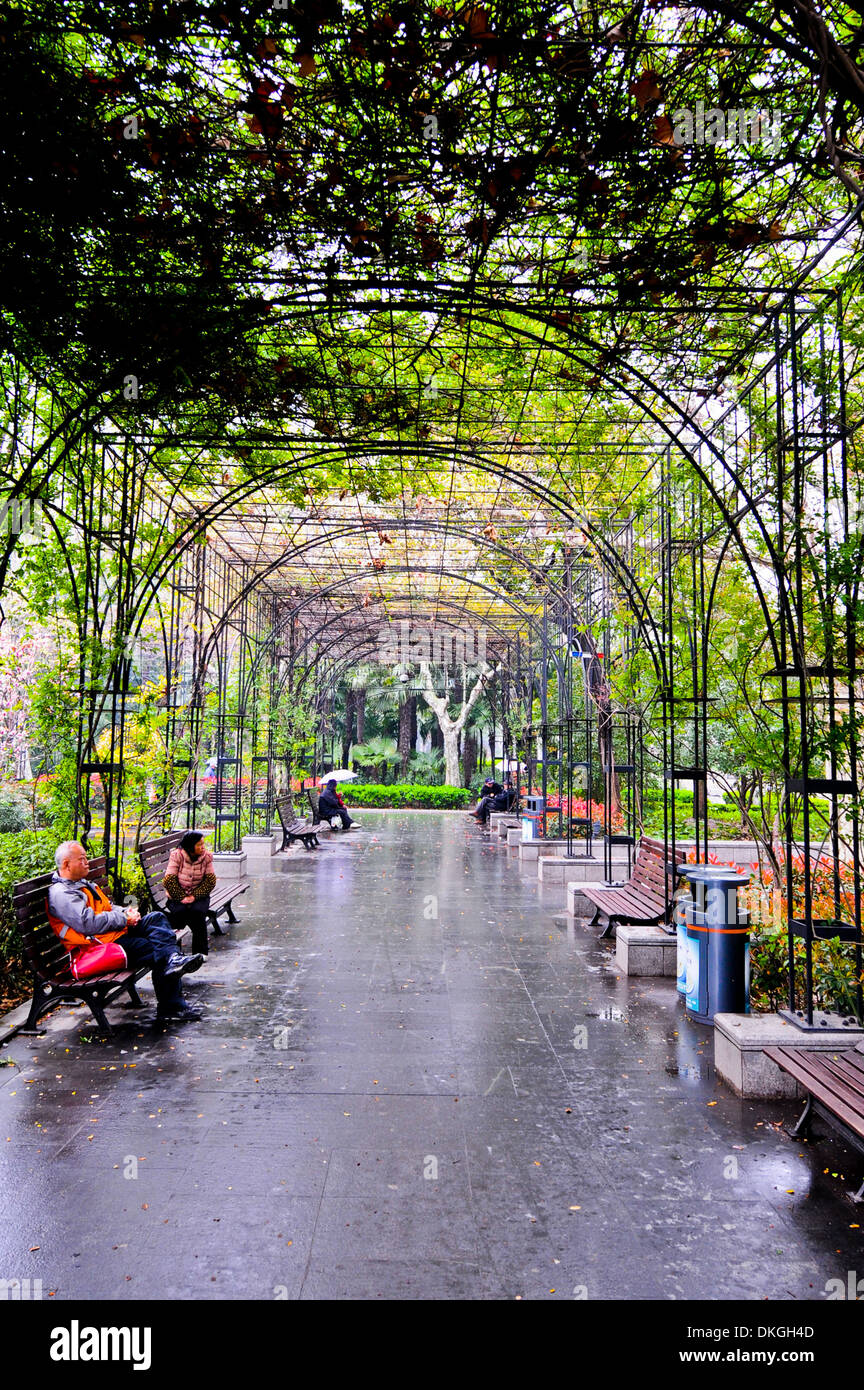Dans le style français Arbour Fuxing Park situé dans l'ancienne Concession Française dans le quartier de Luwan, à Shanghai, Chine Banque D'Images