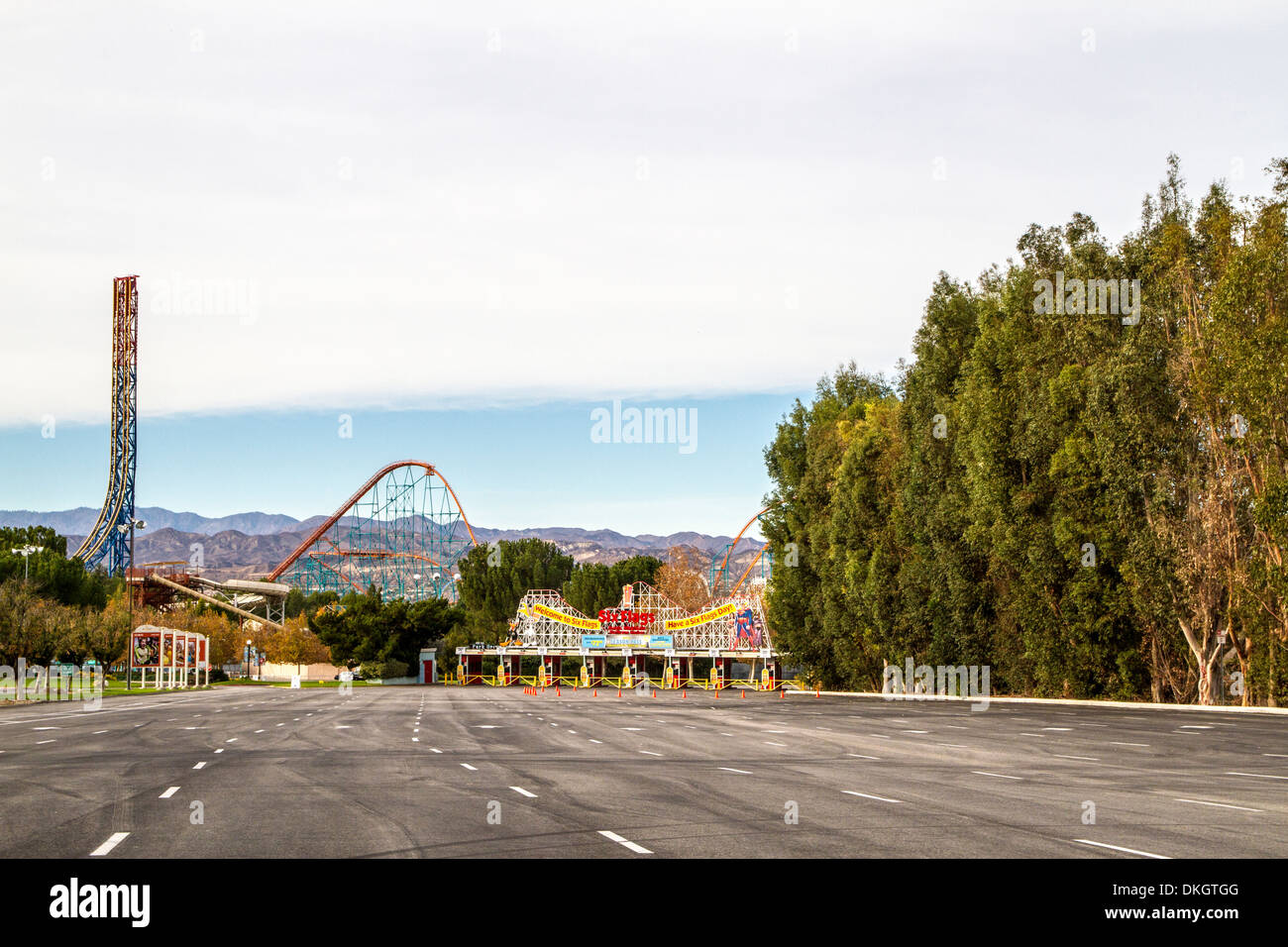 L'Entrée à Six Flags Magic Mountain à Valencia en Californie Banque D'Images