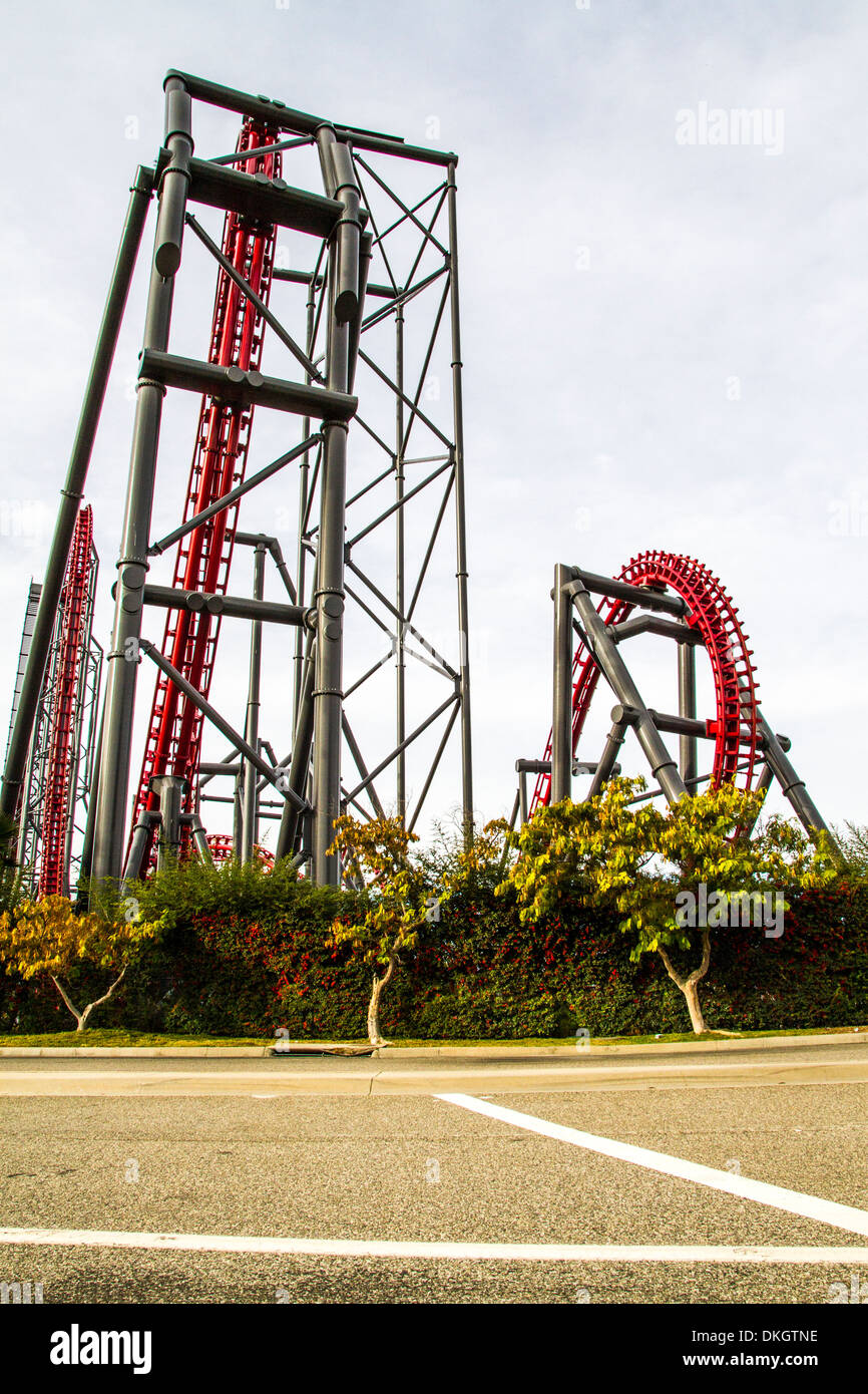Le X2 roller coaster at Magic Mountain à Valencia en Californie Banque D'Images