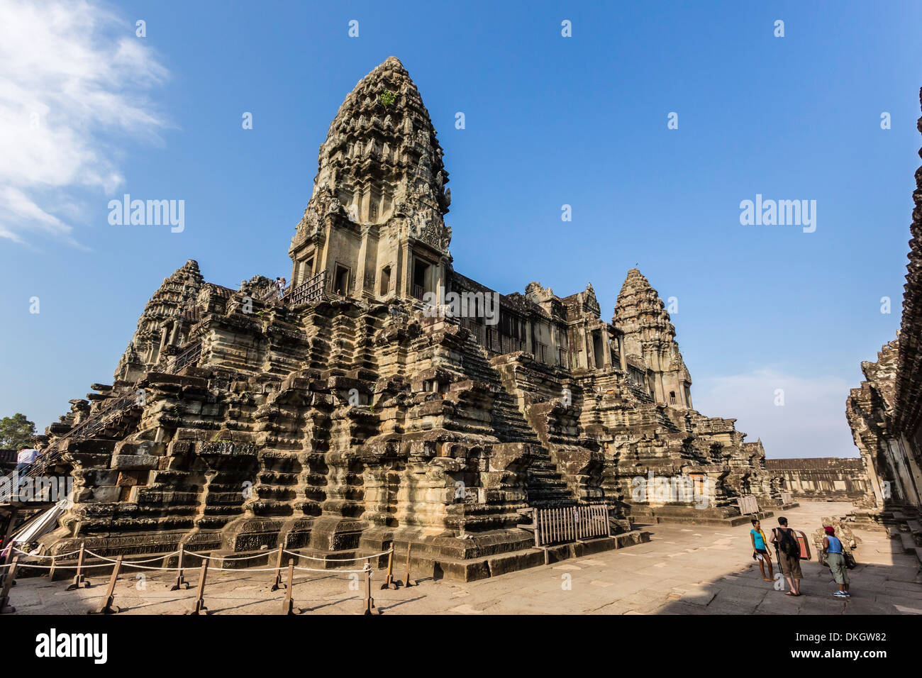 Terrasse surélevée à Angkor Wat, Angkor, Site du patrimoine mondial de l'UNESCO, la Province de Siem Reap, Cambodge, Indochine, Asie du Sud, Asie Banque D'Images