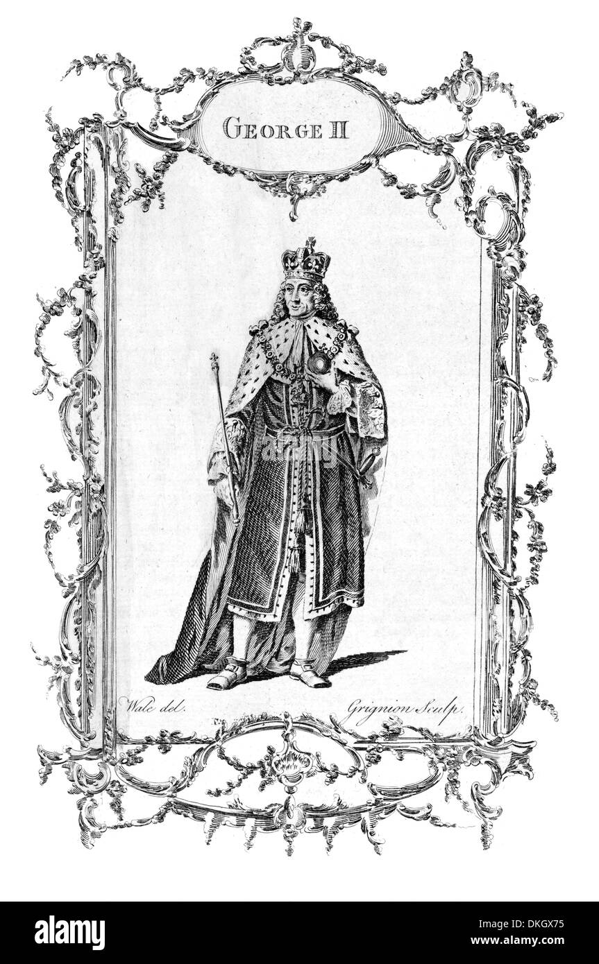Le Roi George II de Grande-Bretagne et d'Irlande, duc de Brunswick-lunebourg et Prince-électeur de Archtreasurer Saint Empire Romain Banque D'Images