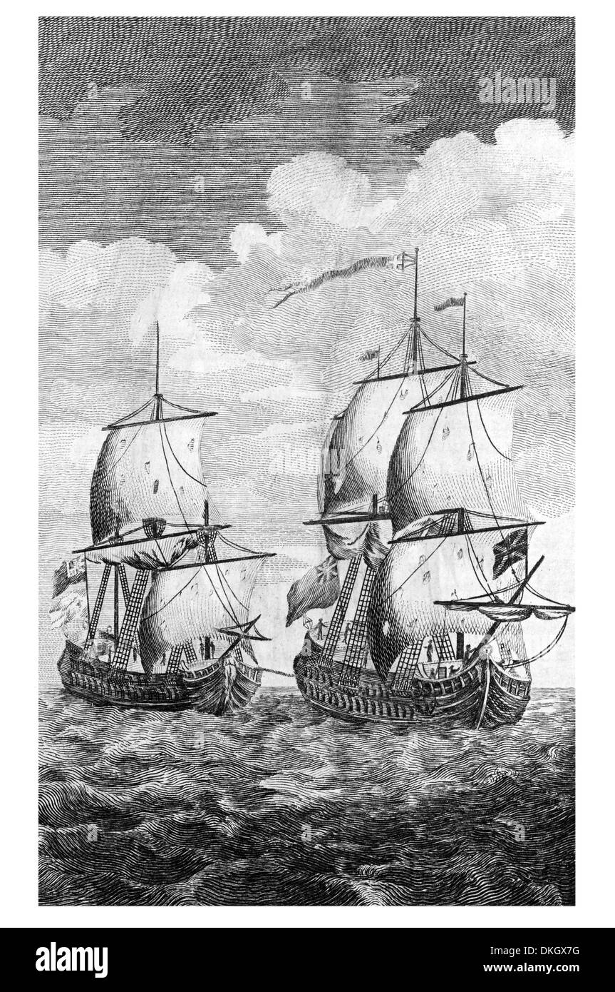 Manilla Galeon prises par l'amiral George Anson, 1er baron PC, FRS, amiral britannique RN Banque D'Images