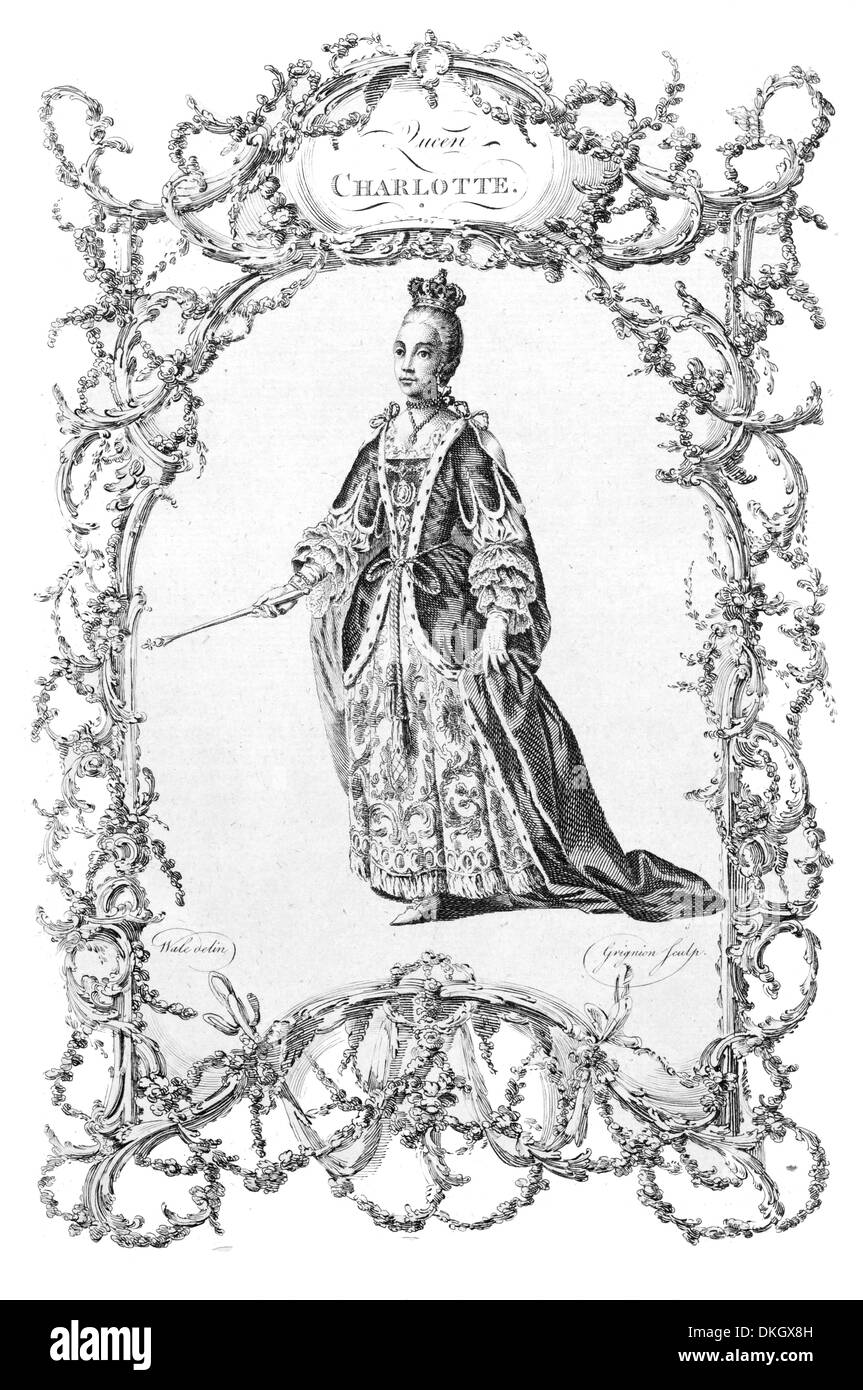 La Reine Charlotte de Mecklembourg-strelitz reine de Grande-Bretagne et d'Irlande Banque D'Images