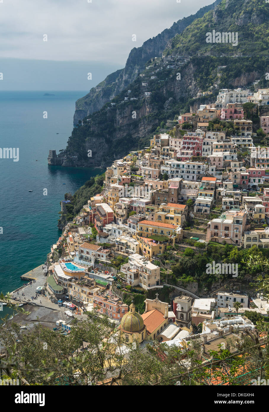 Positano, Amalfi, UNESCO World Heritage Site, Campanie, Italie, Méditerranée, Europe Banque D'Images