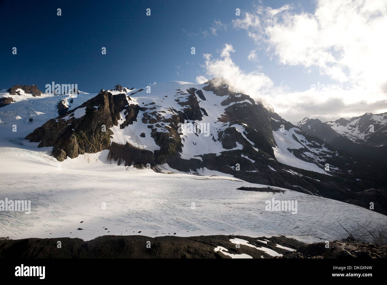 Le mont Olympe et bleu glacier, Olympic National Park, UNESCO World Heritage Site, Washington State, USA Banque D'Images
