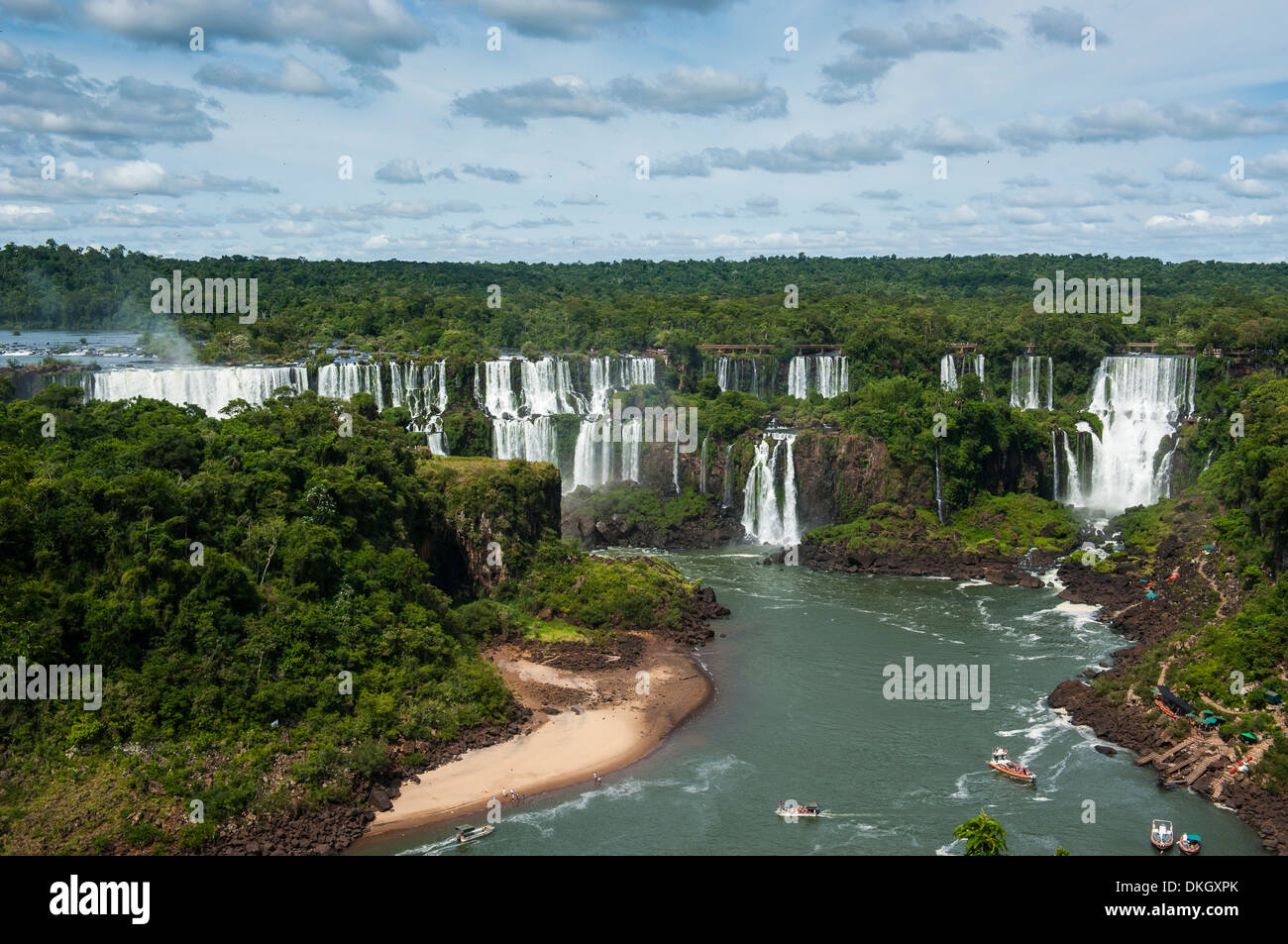 Foz de Iguazu (chutes Iguaçu), le plus grand au monde, des chutes d'Iguaçu Parc National, Site du patrimoine mondial de l'UNESCO, le Brésil Banque D'Images