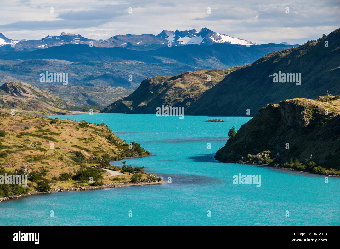 Le lac Pehoe dans le Parc National Torres del Paine, Patagonie, Chili, Amérique du Sud Banque D'Images