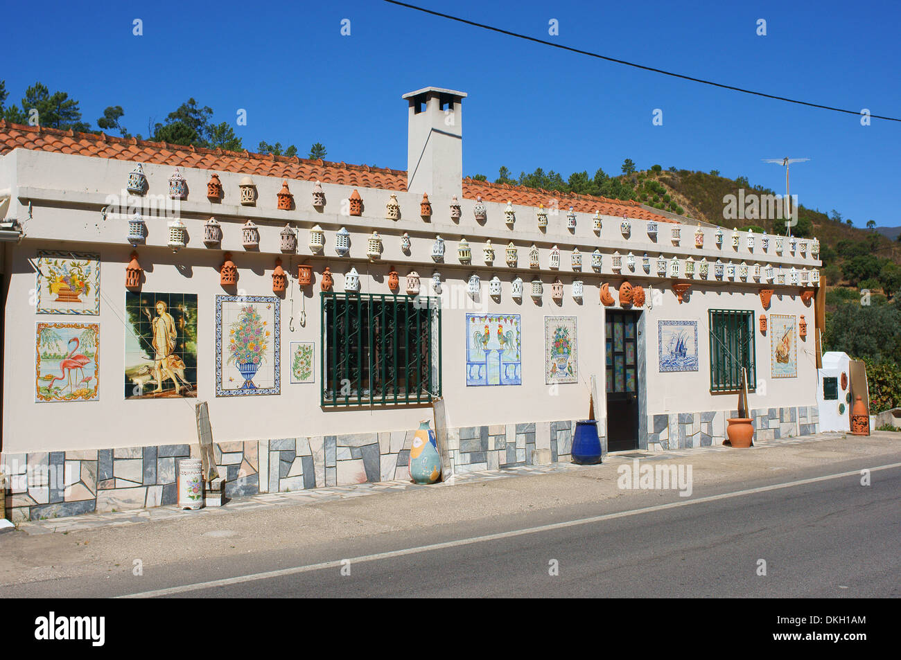 Magasin de poterie Monchique Algarve Portugal Banque D'Images