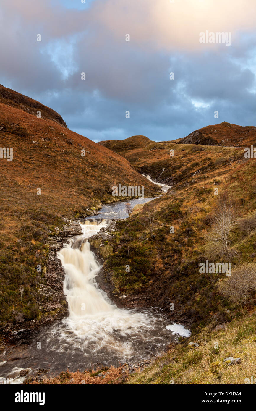 Cascades, Dundonnell River, Wester Ross, Highlands, Scotland Banque D'Images