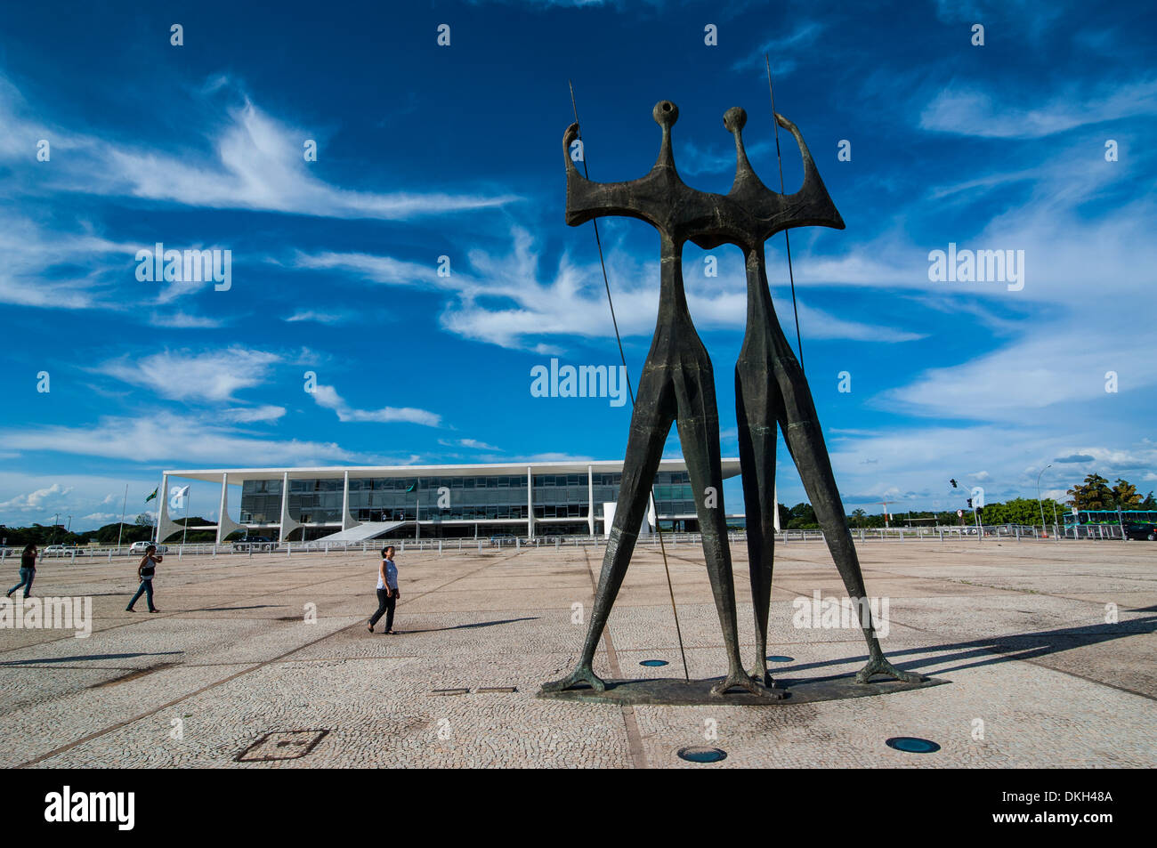 Dois Candangos (Les Guerriers), monument de constructeurs de Brasilia, Brésil, Amérique du Sud Banque D'Images