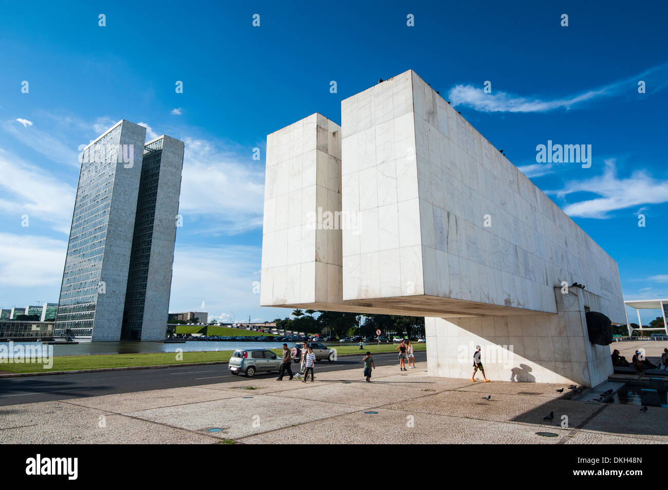Juscelino Kubitschek Monument de la place des trois pouvoirs, Brasilia, Brésil, Amérique du Sud Banque D'Images