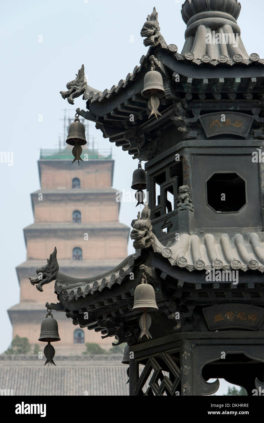 Extérieur de Giant Wild Goose Pagoda, Xi'an, Shaanxi, Chine Banque D'Images