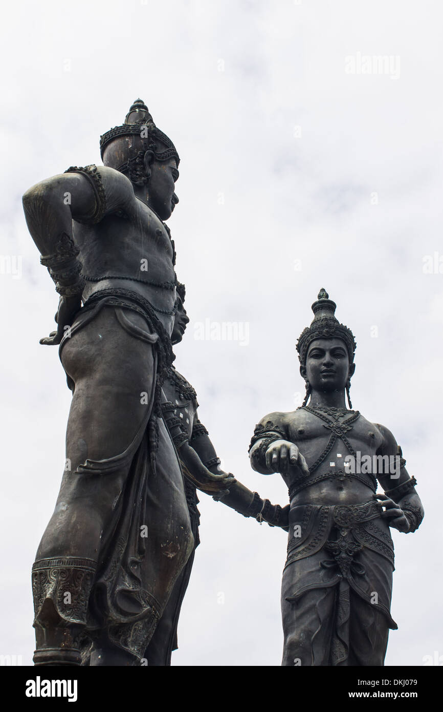 Monument aux trois rois, Chiang Mai Banque D'Images