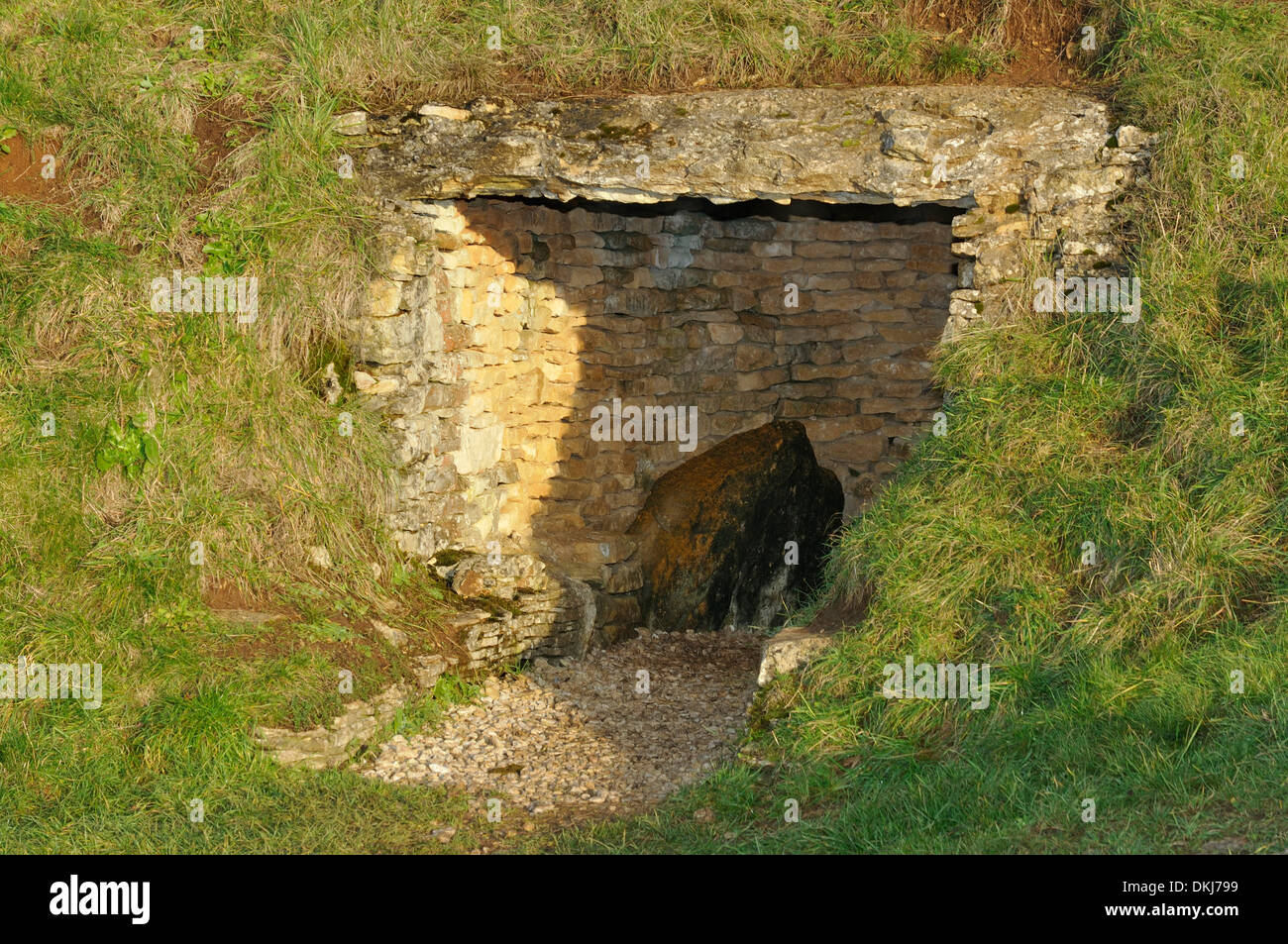 Chambre funéraire reconstruit de Belas Knap Long Barrow Banque D'Images