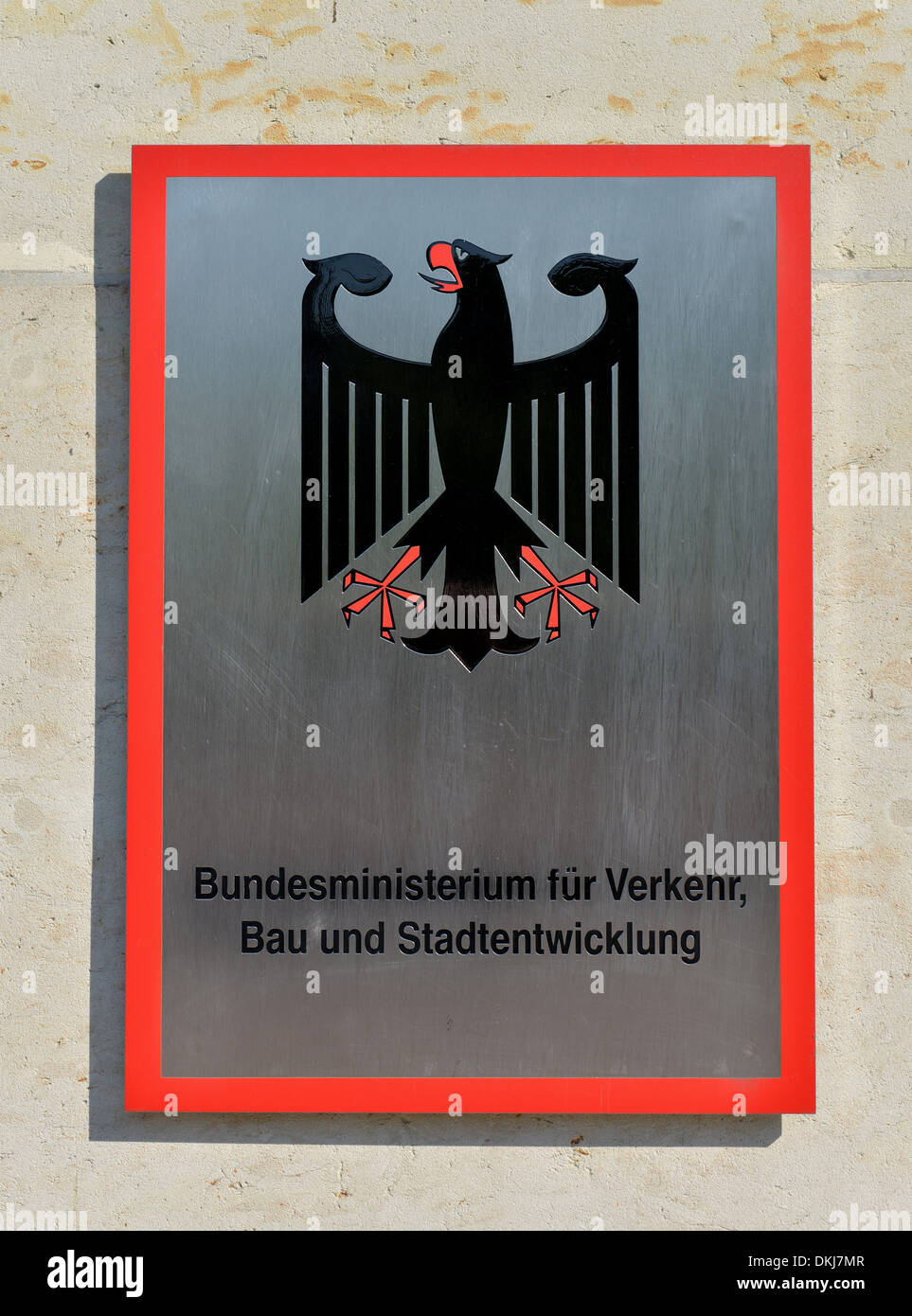 Schild, Bundesministerium für Verkehr, Bau und Stadtentwicklung, Berlin, Deutschland Banque D'Images