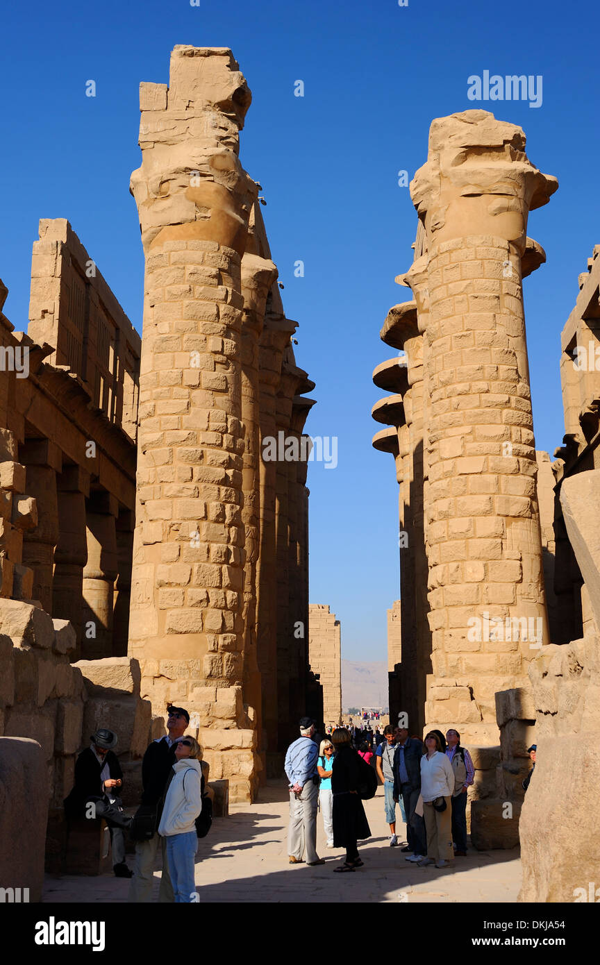 Salle hypostyle - Temple de Karnak, Louxor, Égypte Banque D'Images