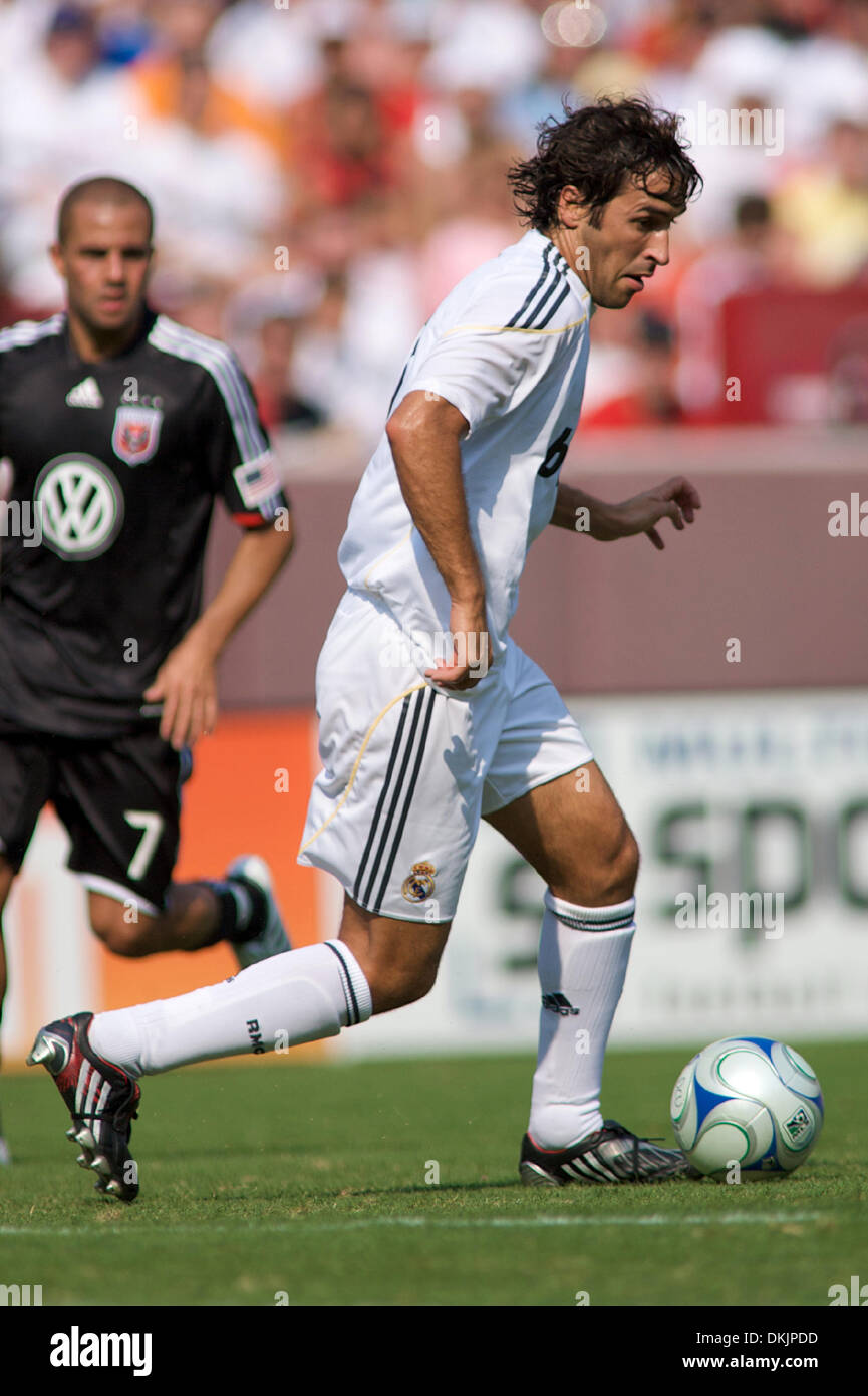 10 août 2009 - Washington, D.C., États-Unis - 09 août 2009 : le Real Madrid C.F. Rual (7) lors d'un match amical international contre le D.C. United à FED-EX Champ dans Landover, Maryland Real Madrid C.F. gagné 3-0 (crédit Image : © Global/ZUMApress.com) Southcreek Banque D'Images