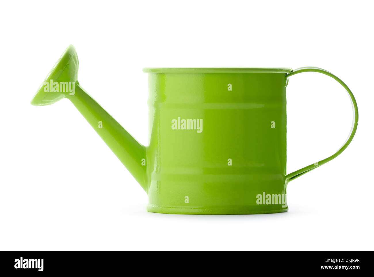 Jardinage : peu de vert arrosoir, isolé sur fond blanc Banque D'Images