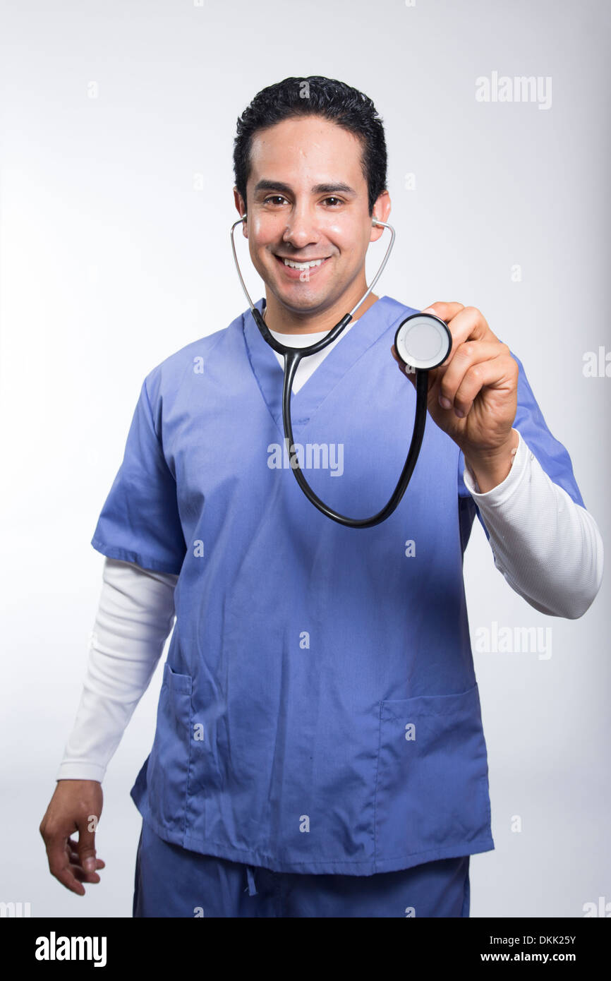 Infirmier with stethoscope Banque D'Images