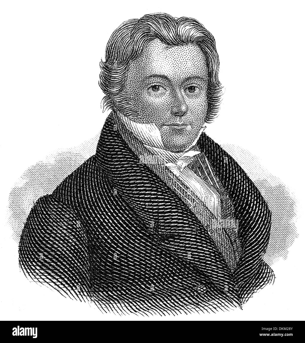 Portrait de Jöns Jacob Berzelius, 1779 - 1848, un chimiste suédois, Banque D'Images