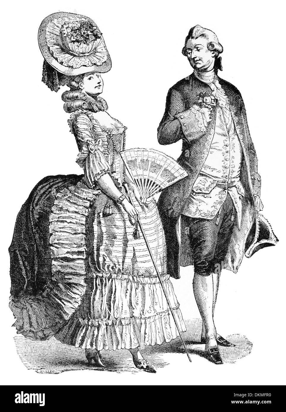 19e siècle XIX 1800 Costume de cour Banque D'Images
