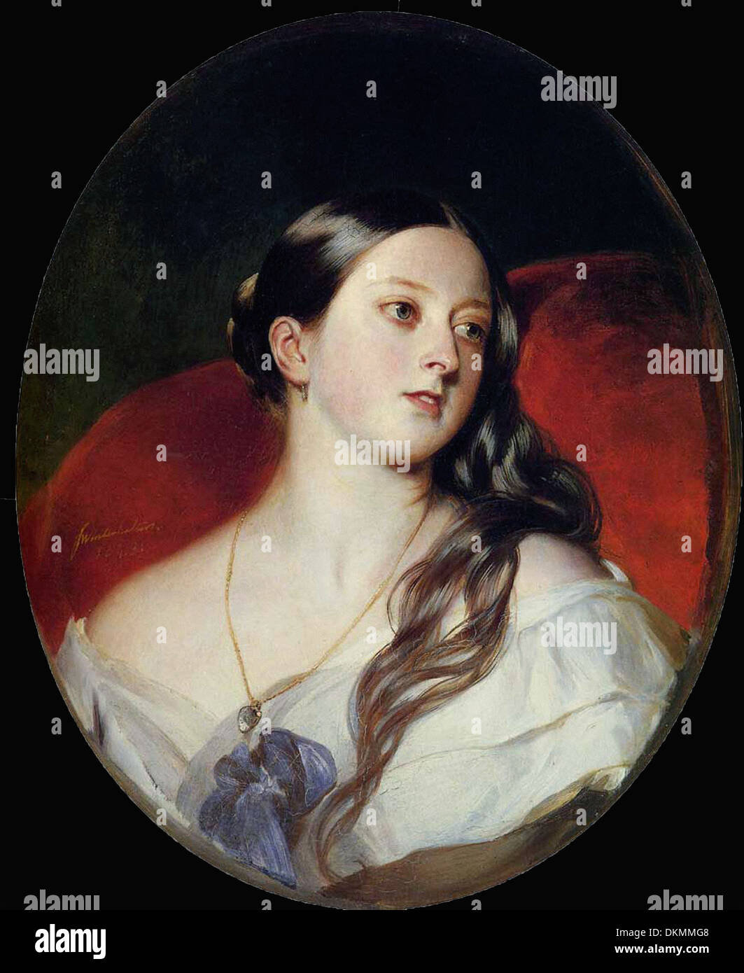 Franz Xaver Winterhalter - Portrait de jeune reine Victoria Banque D'Images
