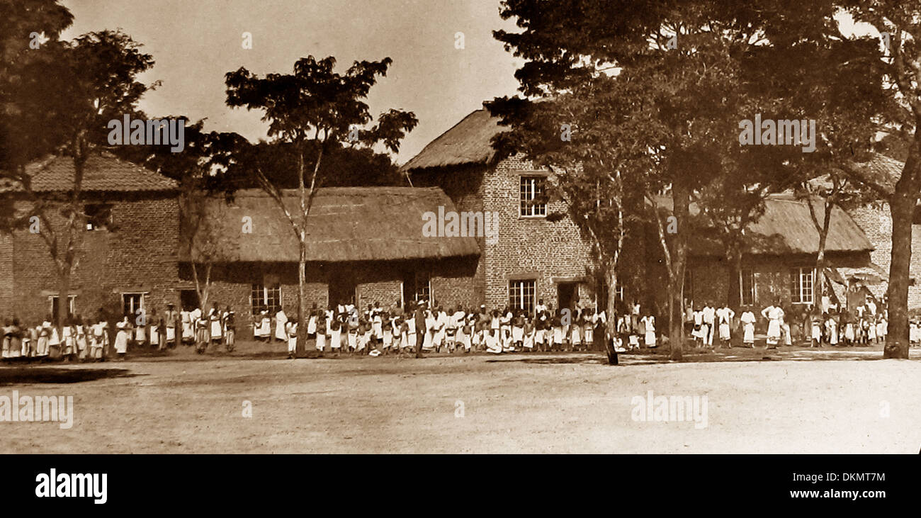 Avant 1900 l'école Afrique Blantyre Banque D'Images