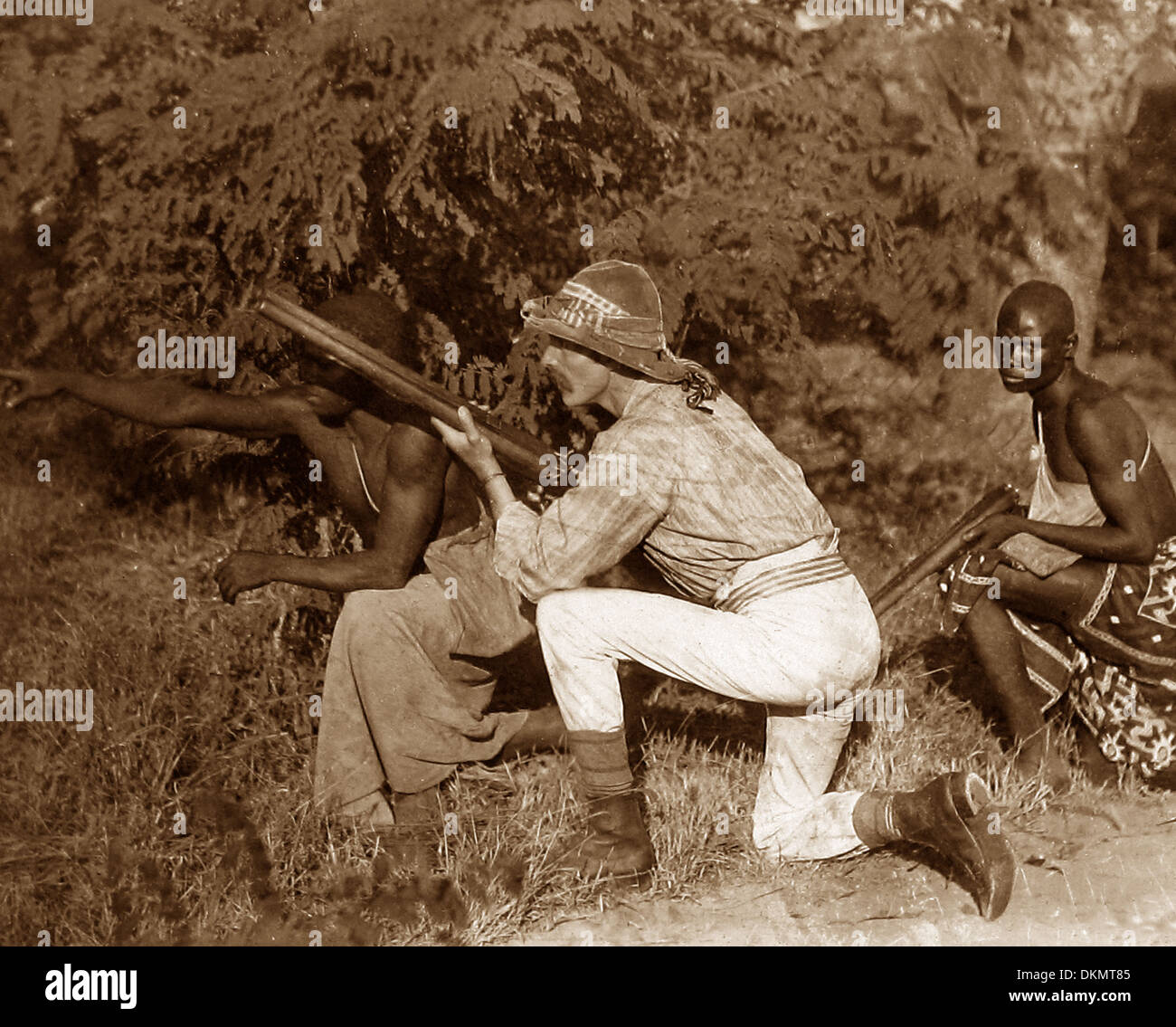 L'Afrique avant 1900 Big Game Hunter Banque D'Images