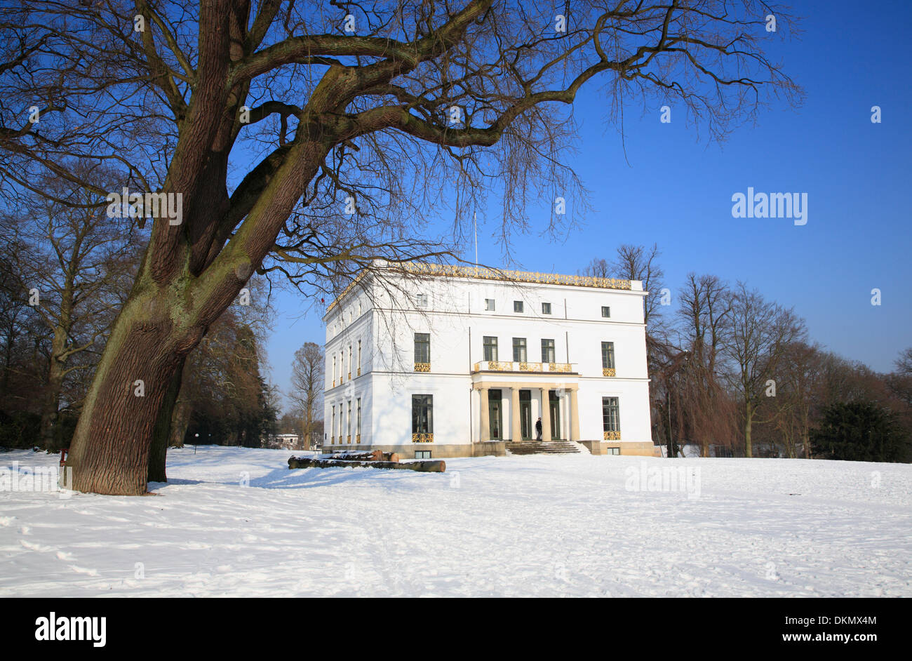 À Jenischhaus parcs en hiver, Hambourg, Allemagne, Europe Banque D'Images