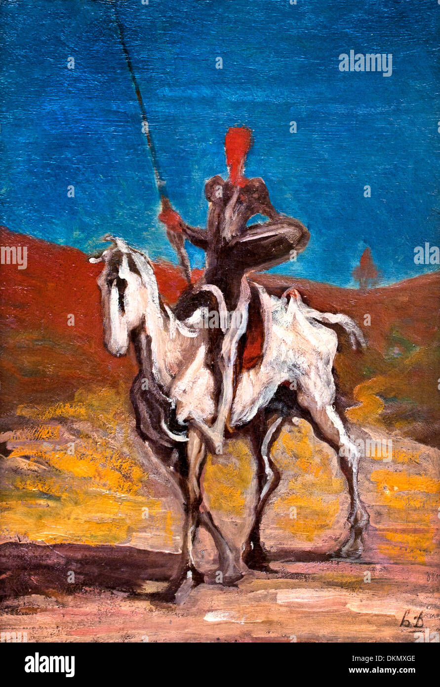 Don Quijote - Don Quichotte de Honoré Daumier 1808-1879 ( Honoré-Victorin Daumier était un peintre, sculpteur et graveur français, dont beaucoup d'œuvres offrent Banque D'Images