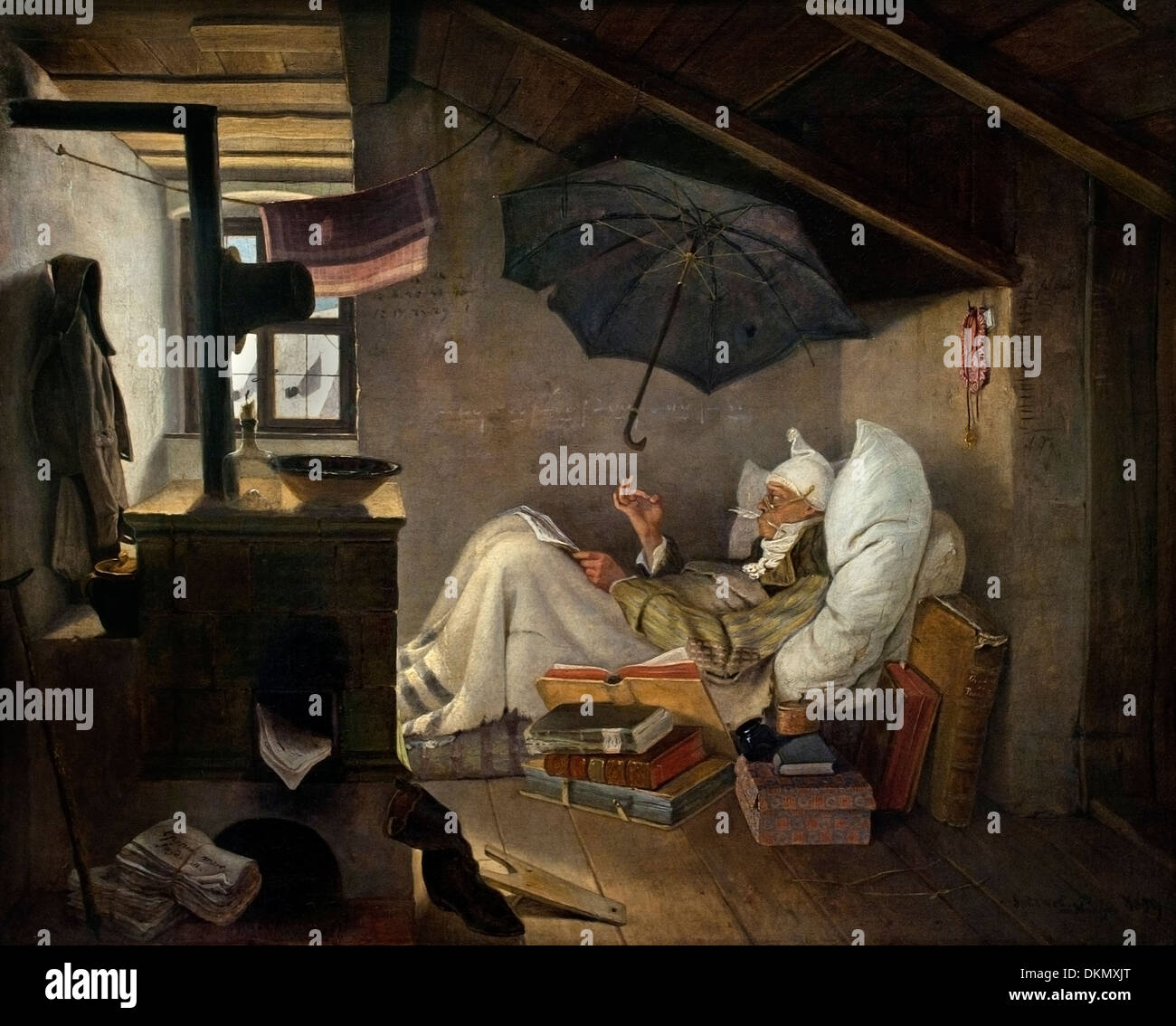 Le pauvre poète (1839) Carl Spitzweg (1808-1885) Allemand Allemagne Banque D'Images