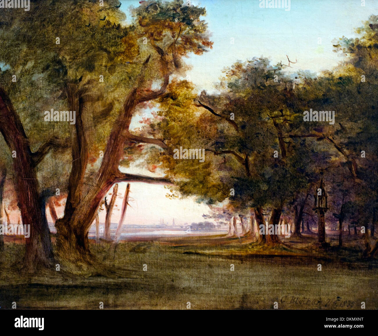 Paysage de forêt à l'aube 1835 Carl Blechen Allemand Allemagne 1798-1840 Banque D'Images